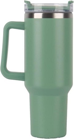 Garrafa Caneta Térmica Stanley Beer Pint Em Aço Inoxidável Com Tampa E Canudo 1200Ml Verde