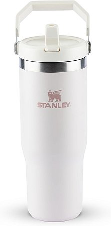 Garrafa Térmica Flip Straw Stanley Com Tampa, Alça E Canudo 650Ml Branco