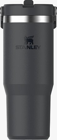 Garrafa Térmica Flip Straw Stanley Com Tampa, Alça E Canudo 650Ml Cinza