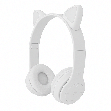 Headphone Bluetooth Altomex B19A Rgb Com Orelhinhas E Visual Gamer Branco