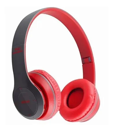 Headphone Bluetooth Kapbom Ka916 Com Som Envolvente E Design Dobrável Cinza Com Vermelho