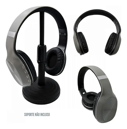 Headphone Estéreo Altomex Bm759 Com Bluetooth E Graves Reforçados Cinza
