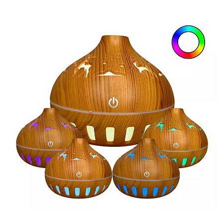 Mini Umidificador De Ambiente Com Luz E Design Moderno Onistek On-Um635 Amadeirado