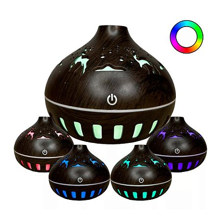 Mini Umidificador De Ambiente Com Luz E Design Moderno Onistek On-Um635 Preto