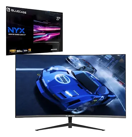 Monitor Gamer 27 Preto Curvo Nyx Full Hd 100hz Bluecase