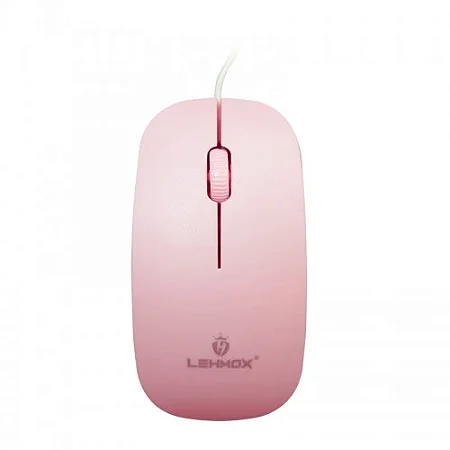 Mouse De Alta Precisão Colorido Com Fio Lehmox Ley-1564 Rosa Claro