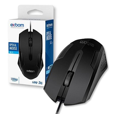Mouse De Alta Precisão Com Fio Usb Exbom Ms-71