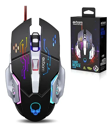 Mouse Gamer Ergonômico Com 6 Botões E Iluminação Rgb Colorido Exbom Ms-G280