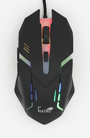 Mouse Gamer Luminosos Rgb Eletromex Dpi 2400 El2110 Preto