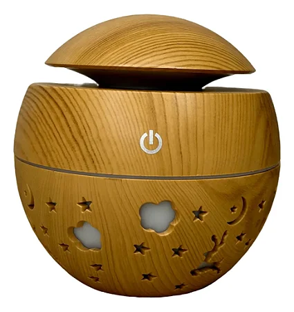 Umidificador Aromatizador Ultrassônico Com Luz Noturna Onistek On-Um629 Madeira Clara