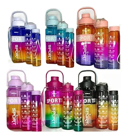 Kit 3 Garrafa De Água Squeeze Galão 2L Litros Colorida Butle Sports