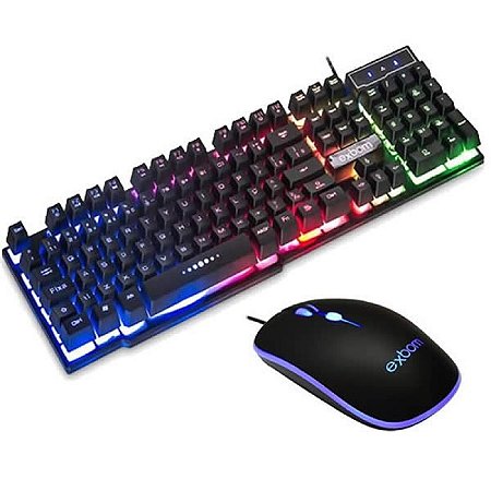 Kit Gamer Usb Com Teclado E Mouse Com Led Integrado Bk-G550