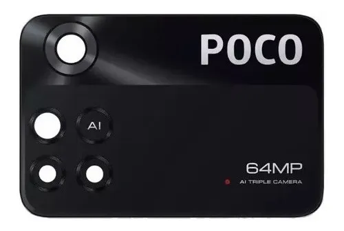 Lente Vidro Câmera Traseira Compatível Poco M4 Pro 4G Preta