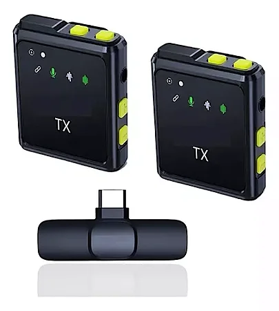 Microfone De Lapela Sem Fio Tipo-C Duplo Profissional Microfone Para Android E Iphone H'Maston 15 Mk-11