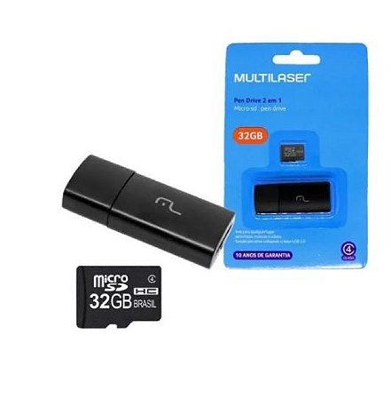 Pen Drive Multilaser 32Gb 2In1 Usb E Micro Usb Para Smartphones Pen-32Gb-2In1