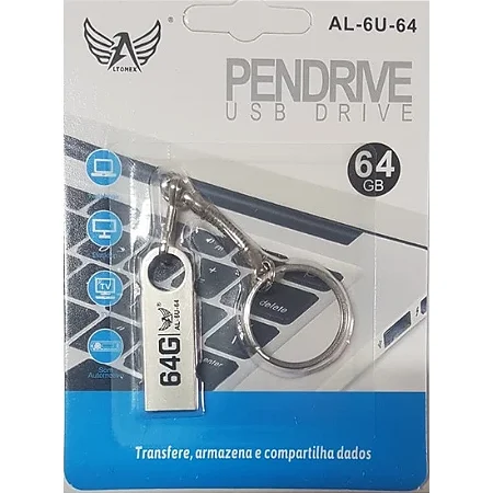 Pen Drive Portátil 64Gb Com Alta Capacidade De Armazenamento Altomex Al-U-64