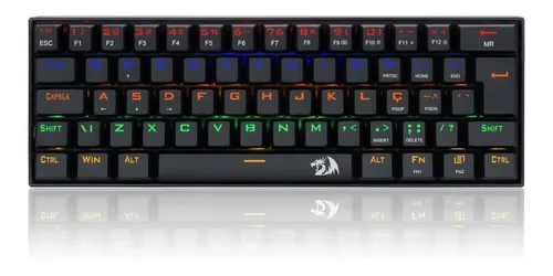 Teclado Mecânico Redragon Lakshmi Rainbow Brown K606 Abnt2 Cor de teclado Preto Idioma Português Brasil