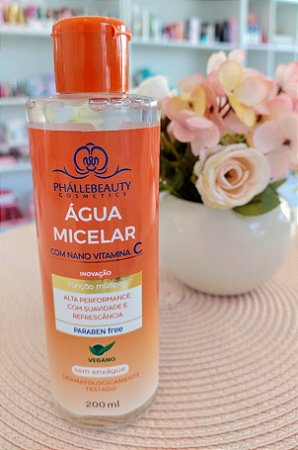 Água Micelar com Nano Vitamina C Phállebeauty