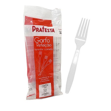 Prafesta Garfo Refeição Cristal  PT C/50