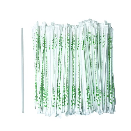 Canudo Plástico Biodegradável 5mm em Sachê 3000 unidades - Bio Paper