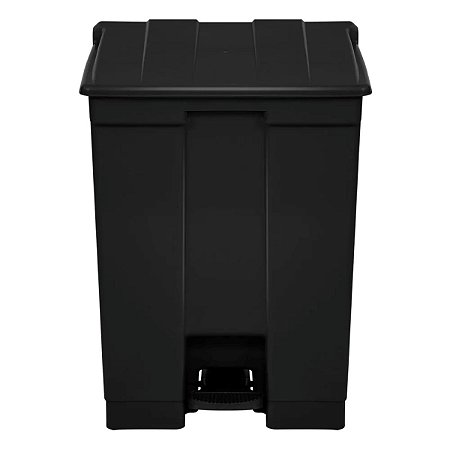 Lixeira Quadrada Preta com Pedal 60L- Bralimpia