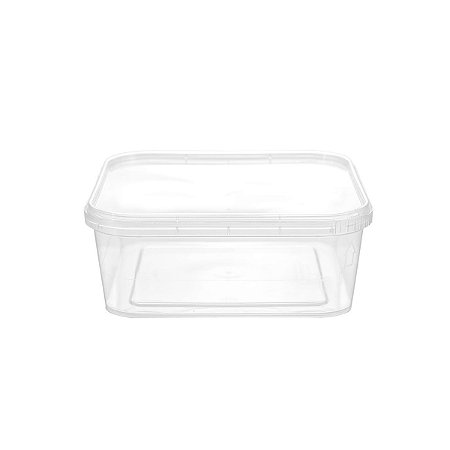 Embalagem Pote Plástico Quadrado com Lacre 400mL 10 unidades - Prafesta