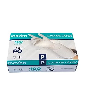 Luva de procedimento não cirugico de Latex sem po c/100 (P) Inoven