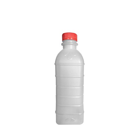 Garrafa de Plástico Branca com Tampa 500mL c/100un