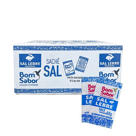 Sal Lebre em Sachê 0,8g com 2.000 unid. - Bom Sabor