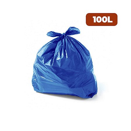 Saco para Lixo 100 Litros Coleta Seletiva Especial Azul com 100 unidades