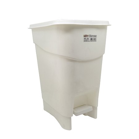Lixeira Retangular Branca c/ Pedal 12 Lt - Plasnew