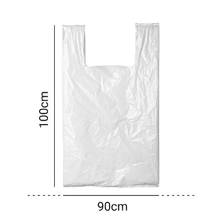 Sacola Plástica 90x100cm Branco com 65 unidades