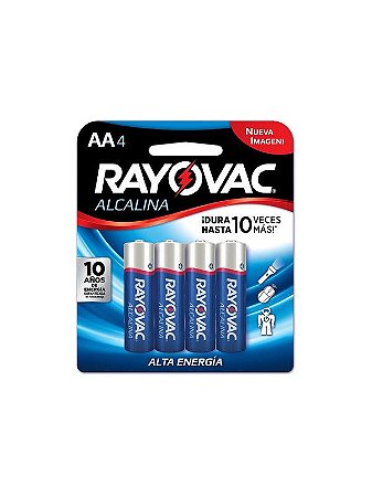 Pilha Alcalina AA com 4 unidades Rayovac