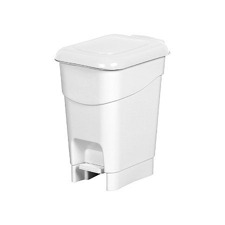 Lixeira Quadrada Branca c/ Pedal 20 Lt - Plasnew