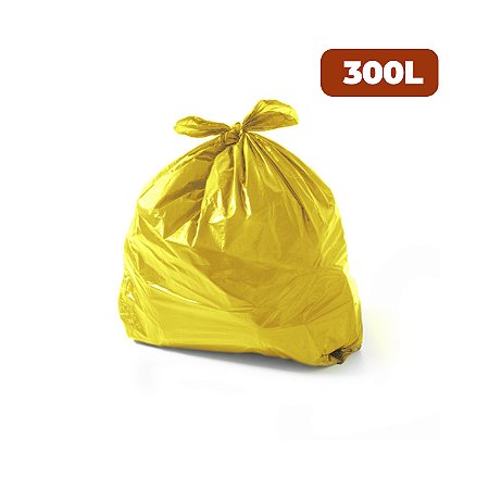 Saco para Lixo 300 Litros Coleta Seletiva Especial Amarelo com 100 unidades