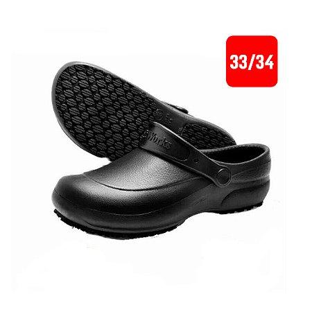 Sapato Babuche Antiderrapante BB60 Preto Nº 33/34 Soft Works
