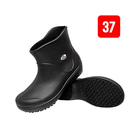 Bota Antiderrapante Cano Curto BB85 Preto Nº 37 Soft Woks