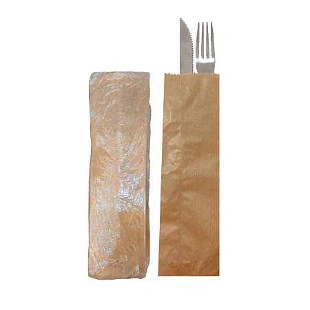 Saco de Papel Kraft para Talher 25cm x 7cm com 500 unidades