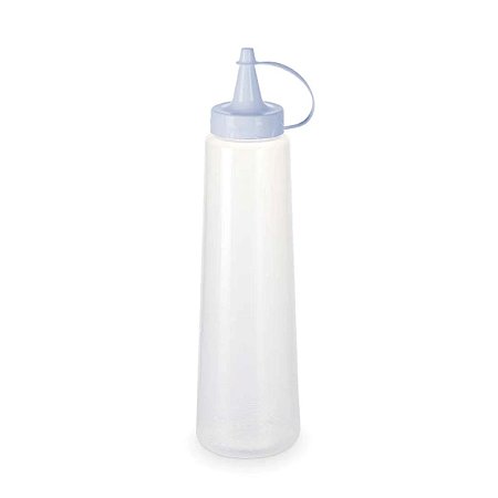Bisnaga Plástica Transparente com Tampa Branca 400ml