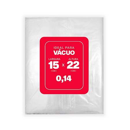 SACO PLÁSTICO PARA VÁCUO 15CM X 22CM X 0,14 C/ 250 UND - ITAPACK
