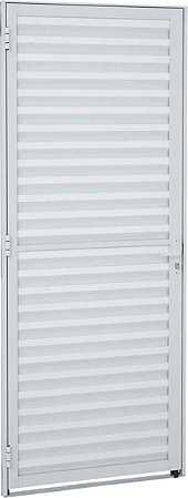 Porta de Abrir Veneziana Alumínio  NAC - Natural Acetinado - Linha Alumifit