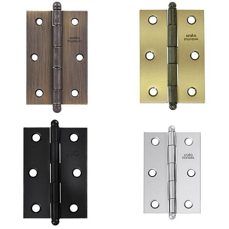 Dobradiça Aço 3 1/2 x 2 5/16 Leve - Cartela c/ 3pçs