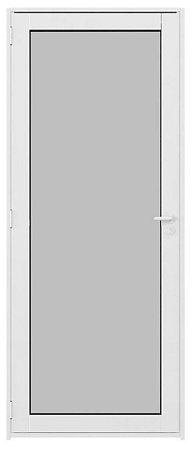 Porta Alumínio Branco Panorâmica Vidro Temperado  c/ Fechadura - L25