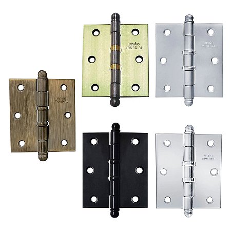 Dobradiça Aço 3 1/2 x 3 com Anéis - Cartela c/ 3pçs
