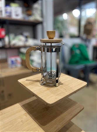Prensa Francesa com detalhes Bambu Pequena prepara até 03 xícaras - 350ml
