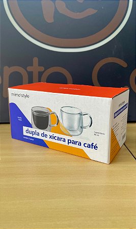 Jogo com 2 Xícaras de Vidro para Café - Parede Dupla 80ml