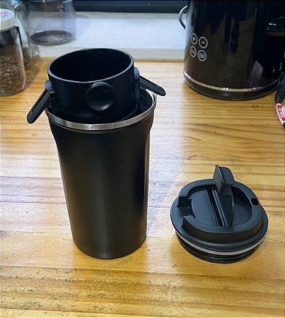 Copo Inox com Tampa e Filtro de Aço Permanente - 500ml