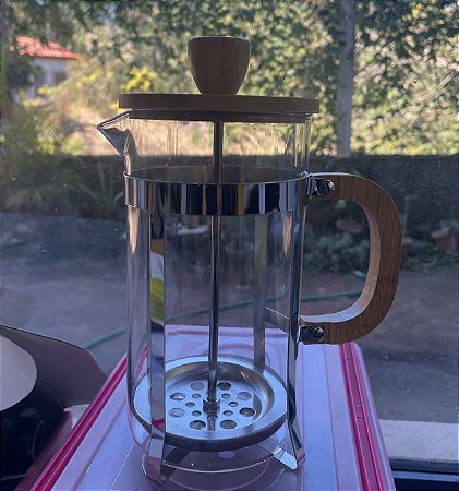 Prensa Francesa com detalhes Bambu Pequena prepara até 06 xícaras - 600ml
