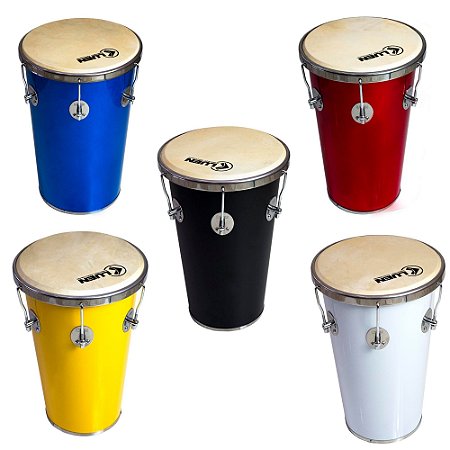 REBOLO CONICO SERIE COLORSTEEL, FERRAGEM CROMADA E PELE ANIMAL. IDEAL PARA SAMBISTAS E PAGODEIROS. DIVERSOS TAMANHOS E CORES