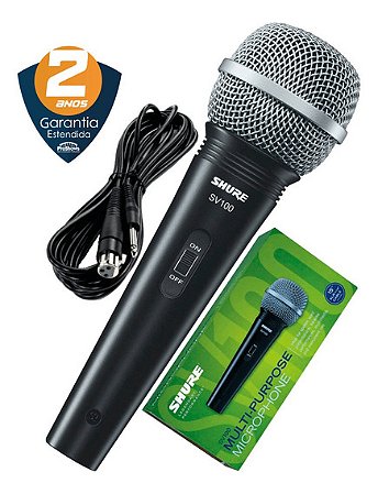 MICROFONE SHURE UNIDIRECIONAL SV100. MICROFONE DE QUALIDADE SHURE COM PREÇO IRRESISTÍVEL. PROFISSIONAL E COM GARANTIA DE 2 ANOS.